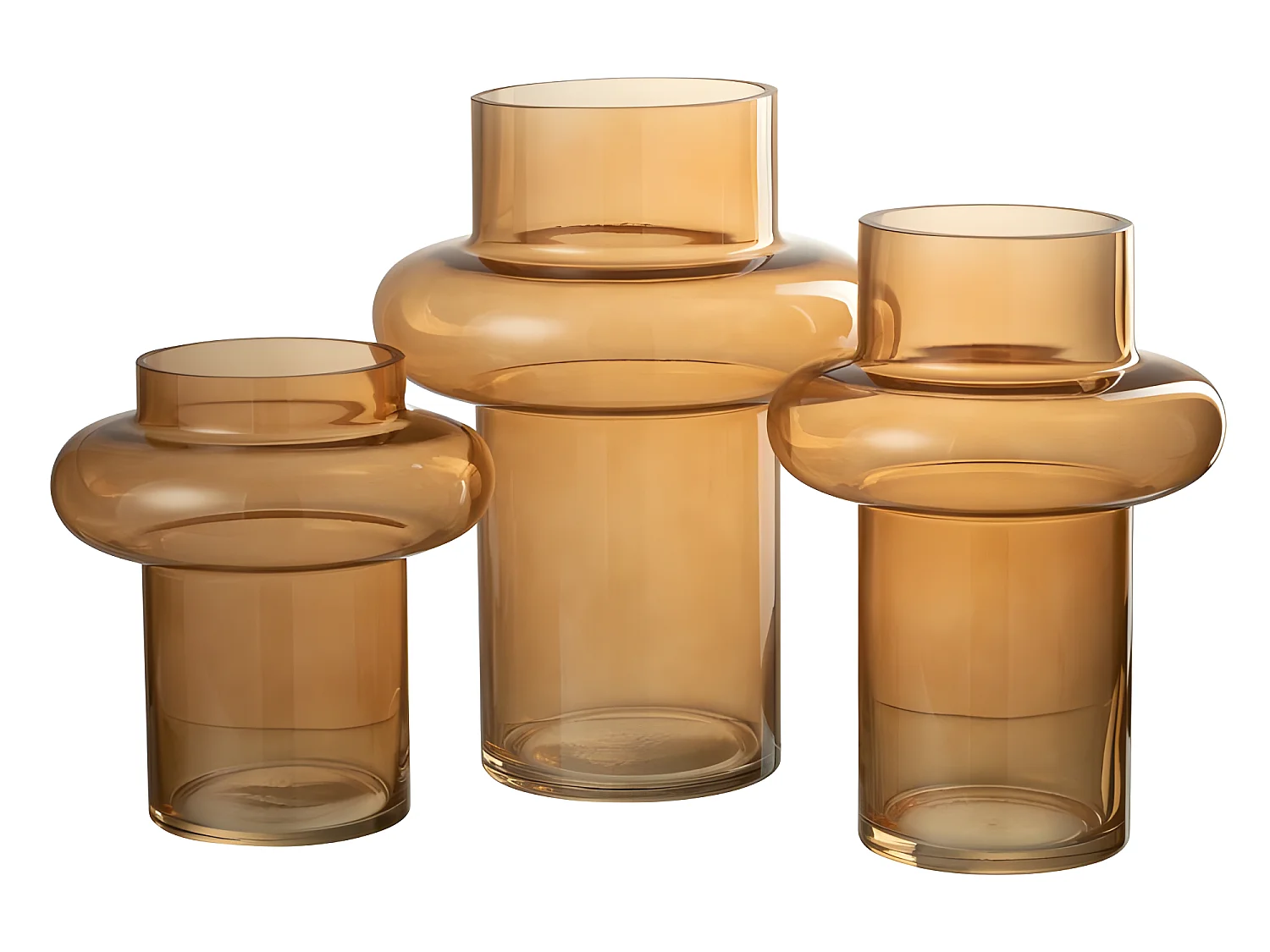 Jarrón de vidrio naranja de 18x18x20 cm