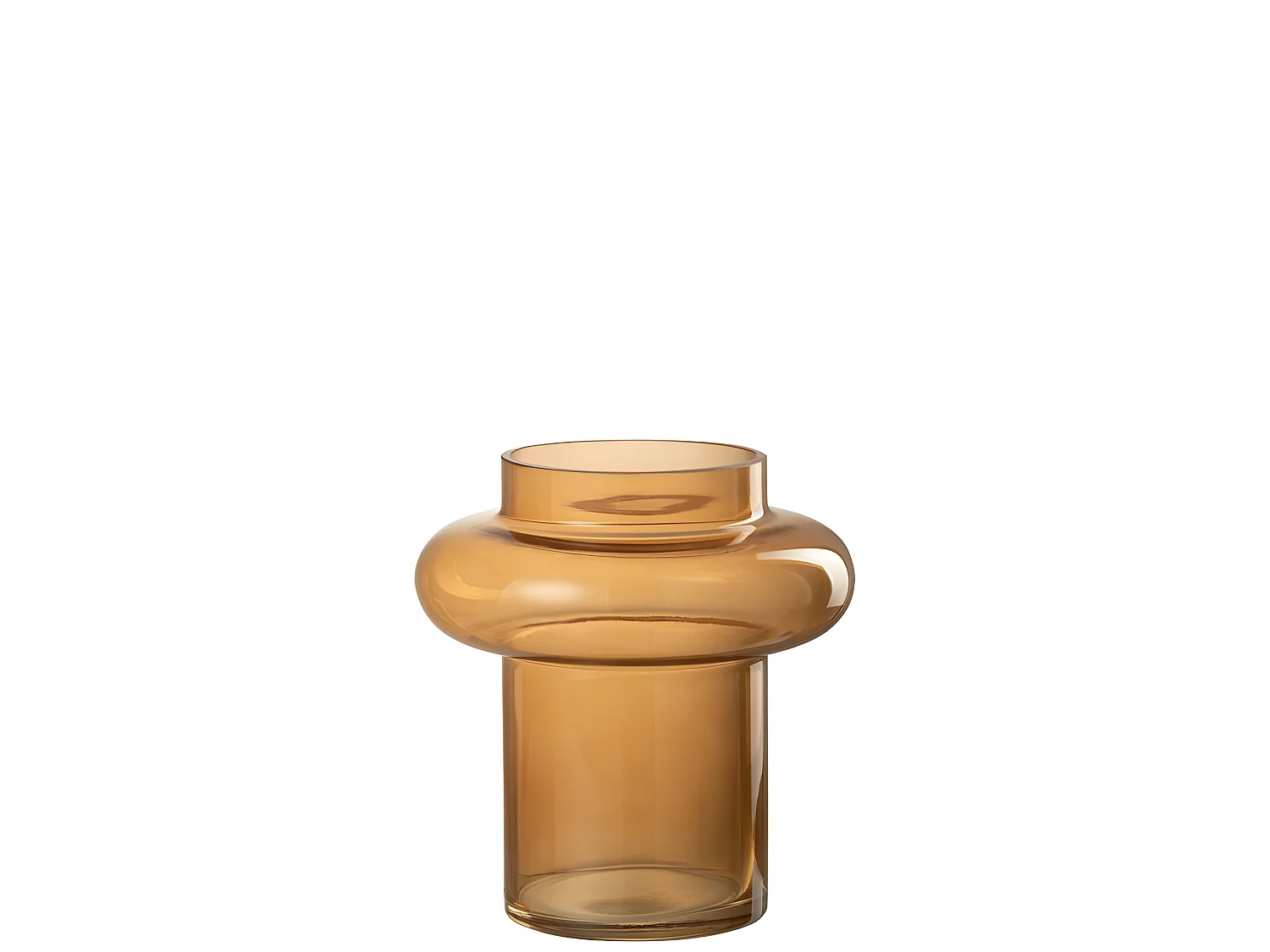 Jarrón de vidrio naranja de 18x18x20 cm