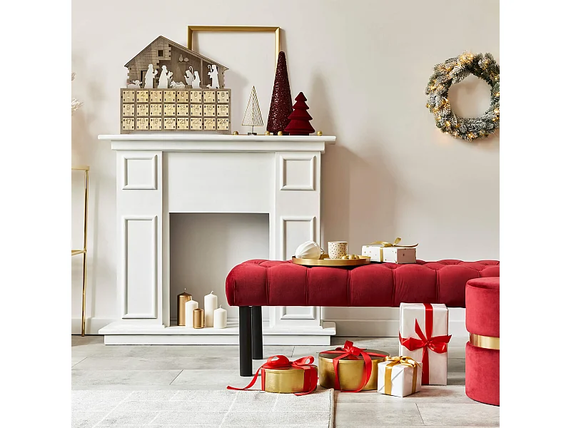 Calendario Avvento con 24 Cassetti e Luci Presepe Intagliato in Legno Deco Natale