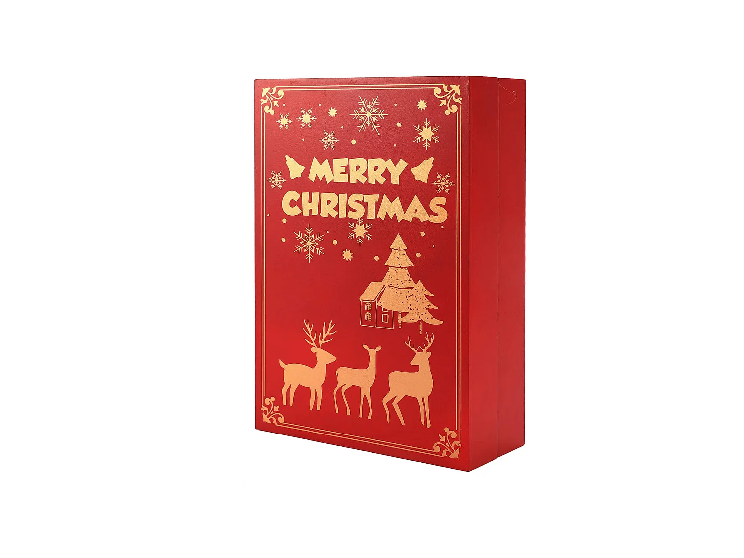 Calendrier de l'Avent à Remplir avec Tiroirs et Lumières en Bois Rouge Idées Cadeaux