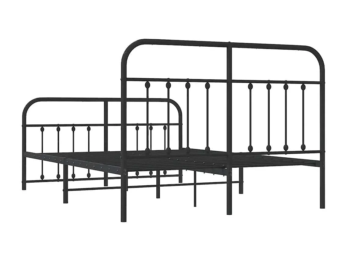 Bedframe met hoofd- en voeteneinde metaal zwart 150x200 cm