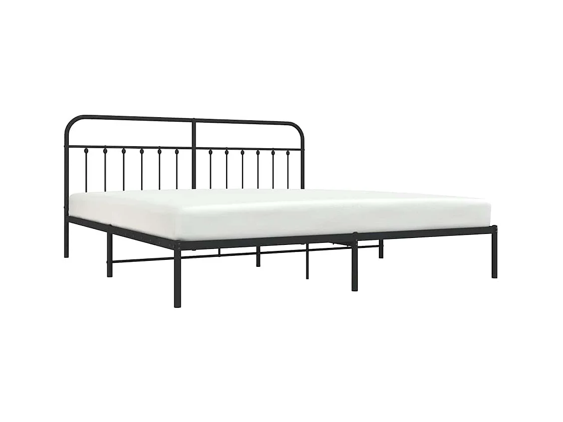 Bettgestell mit Kopfteil Metall Schwarz 200x200 cm