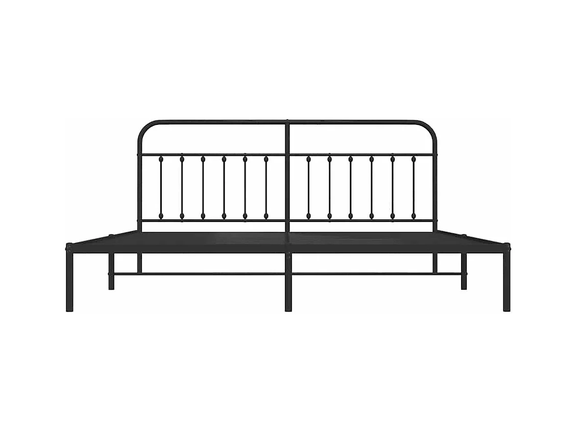 Bettgestell mit Kopfteil Metall Schwarz 200x200 cm