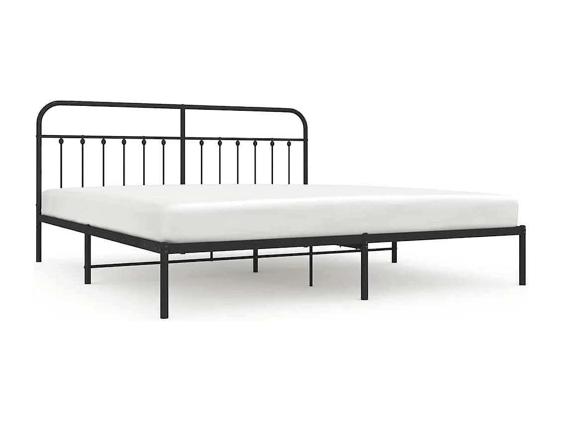 Bettgestell mit Kopfteil Metall Schwarz 200x200 cm