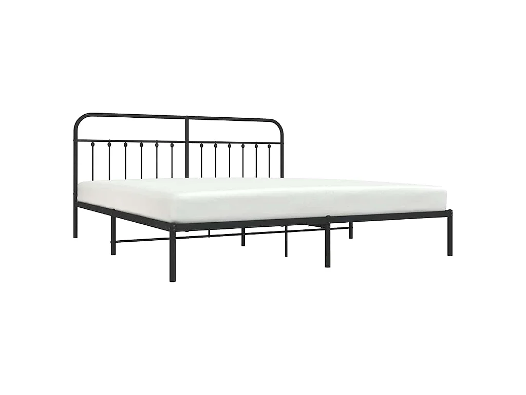 Bettgestell mit Kopfteil Metall Schwarz 200x200 cm