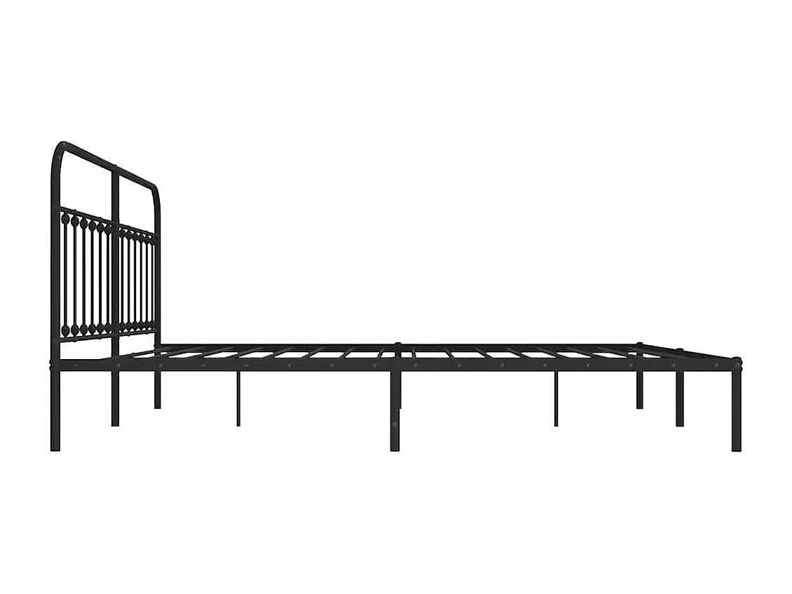 Bettgestell mit Kopfteil Metall Schwarz 200x200 cm