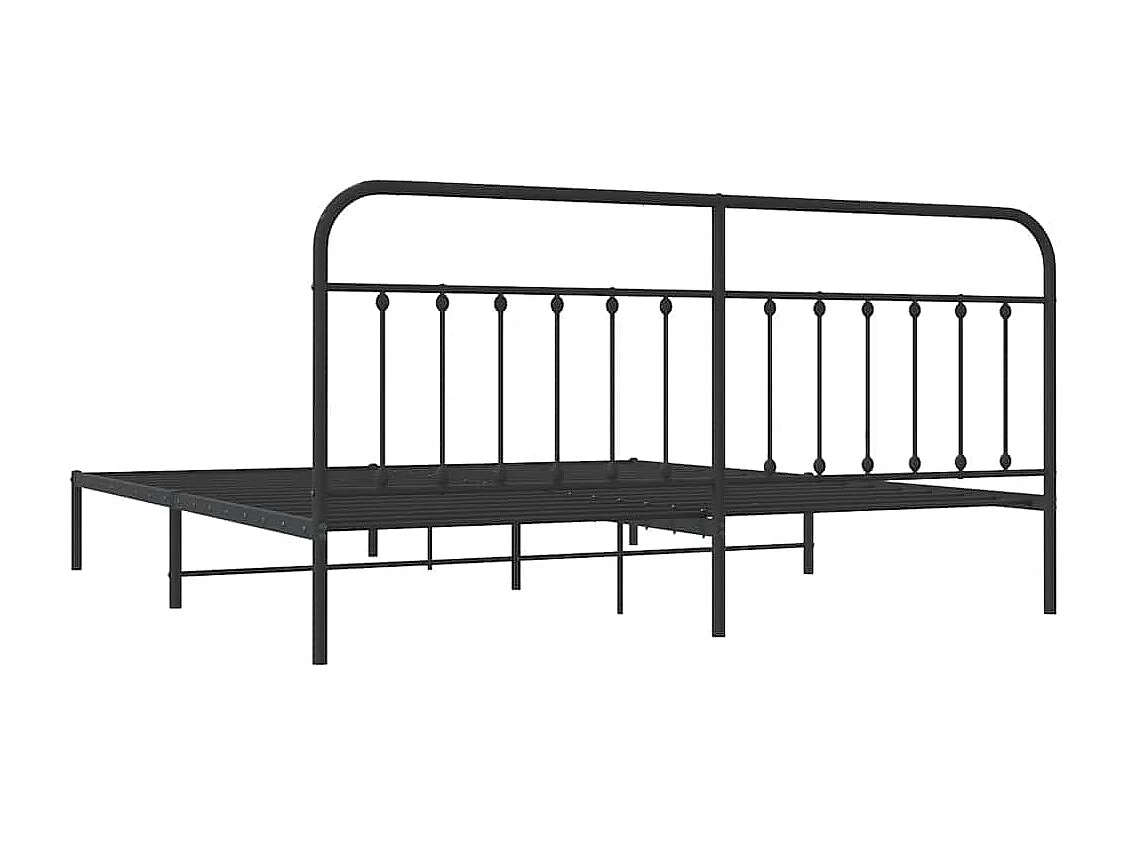 Bettgestell mit Kopfteil Metall Schwarz 200x200 cm