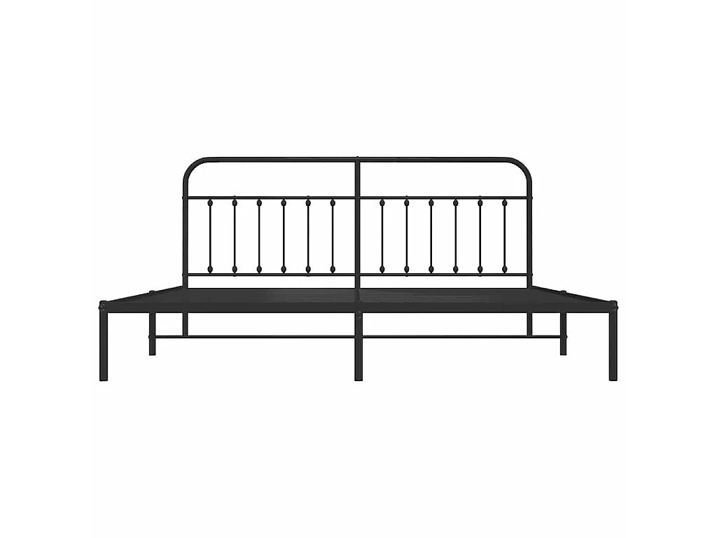 Giroletto con Testiera in Metallo Nero 200x200 cm