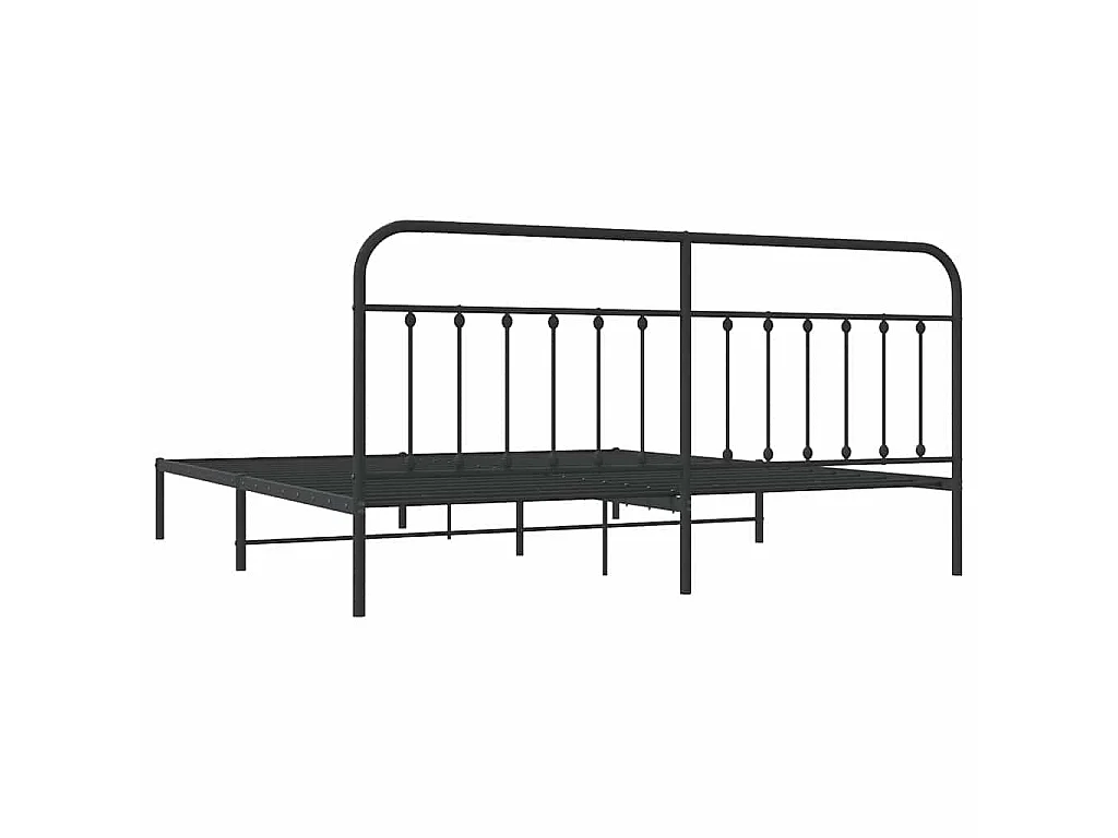 Giroletto con Testiera in Metallo Nero 200x200 cm