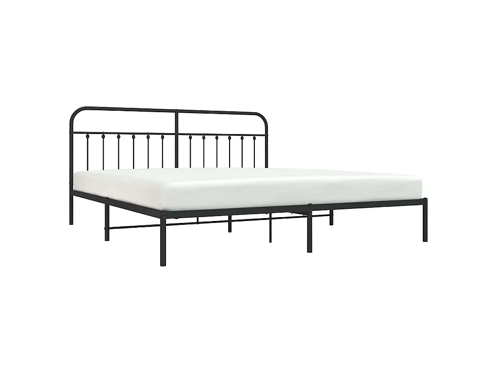 Giroletto con Testiera in Metallo Nero 200x200 cm