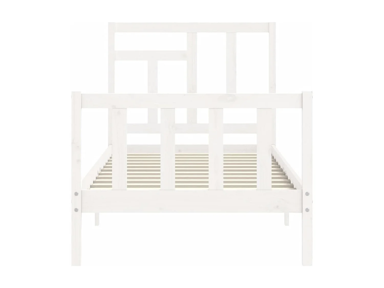 Cadre de lit sans matelas blanc bois de pin massif