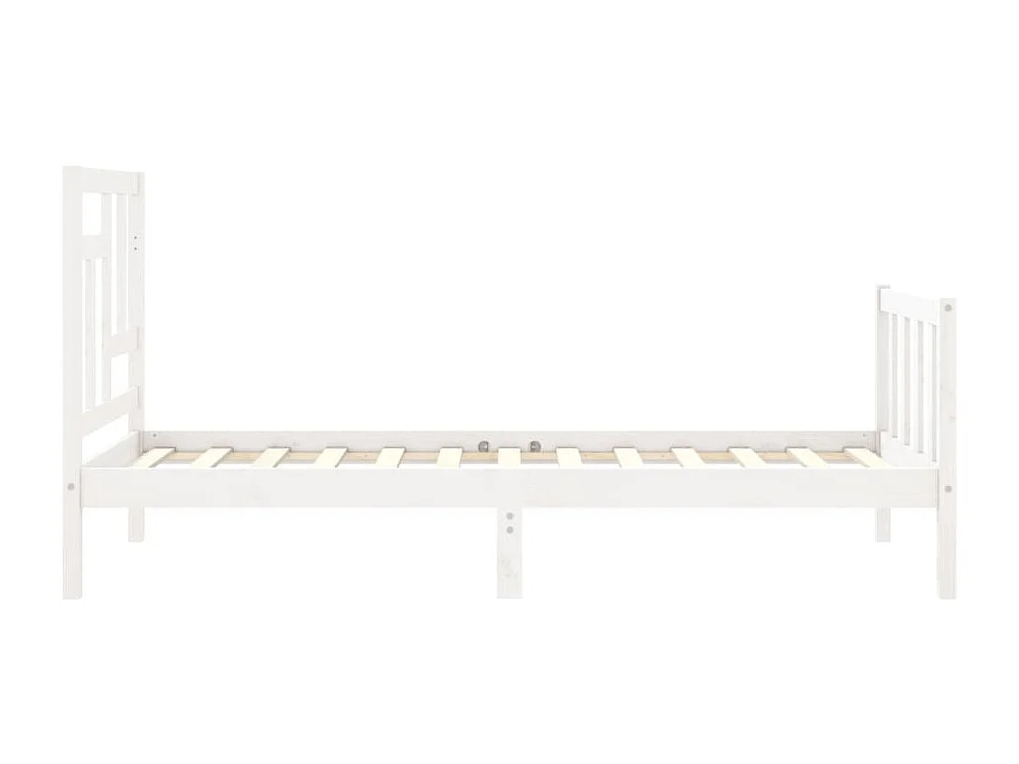 Cadre de lit sans matelas blanc bois de pin massif