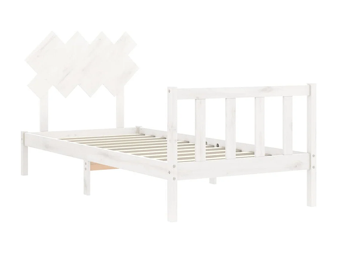 Cadre de lit sans matelas blanc bois de pin massif