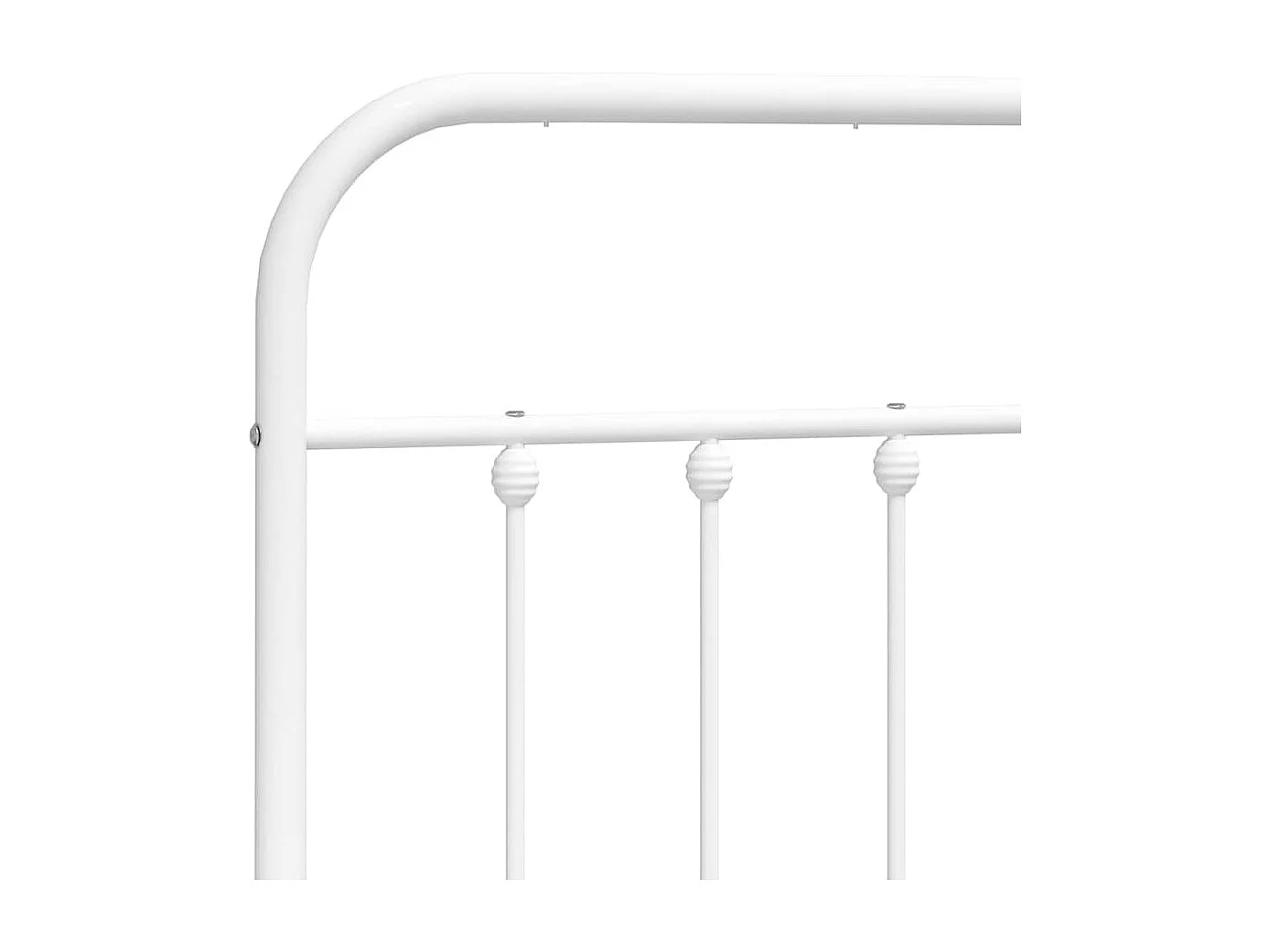 Cadre de lit métal sans matelas et tête de lit blanc 160x200 cm