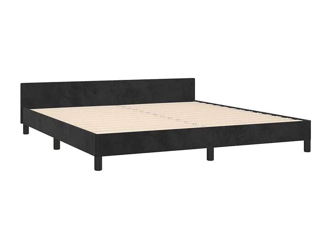 Cadre de lit sans matelas noir 160x200 cm velours