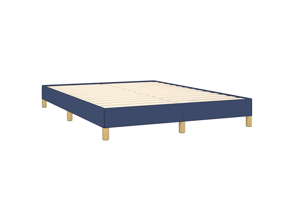 Cadre de lit sans matelas bleu 160x200 cm tissu