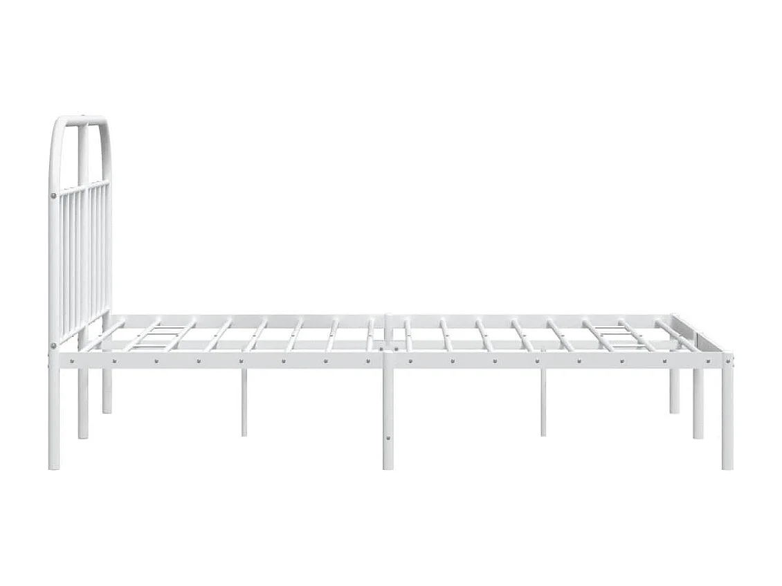 Bedframe met hoofdbord metaal wit 180x200 cm