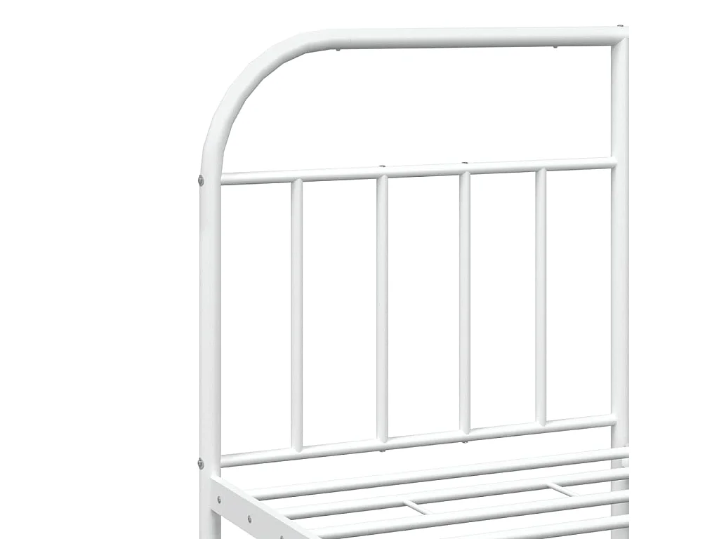 Cadre de lit métal sans matelas et tête de lit blanc 180x200 cm