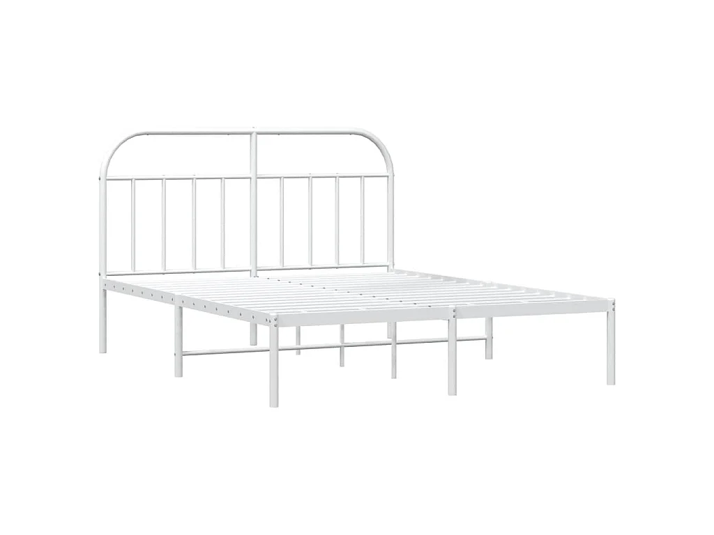 Bettgestell mit Kopfteil Metall Weiß 180x200 cm