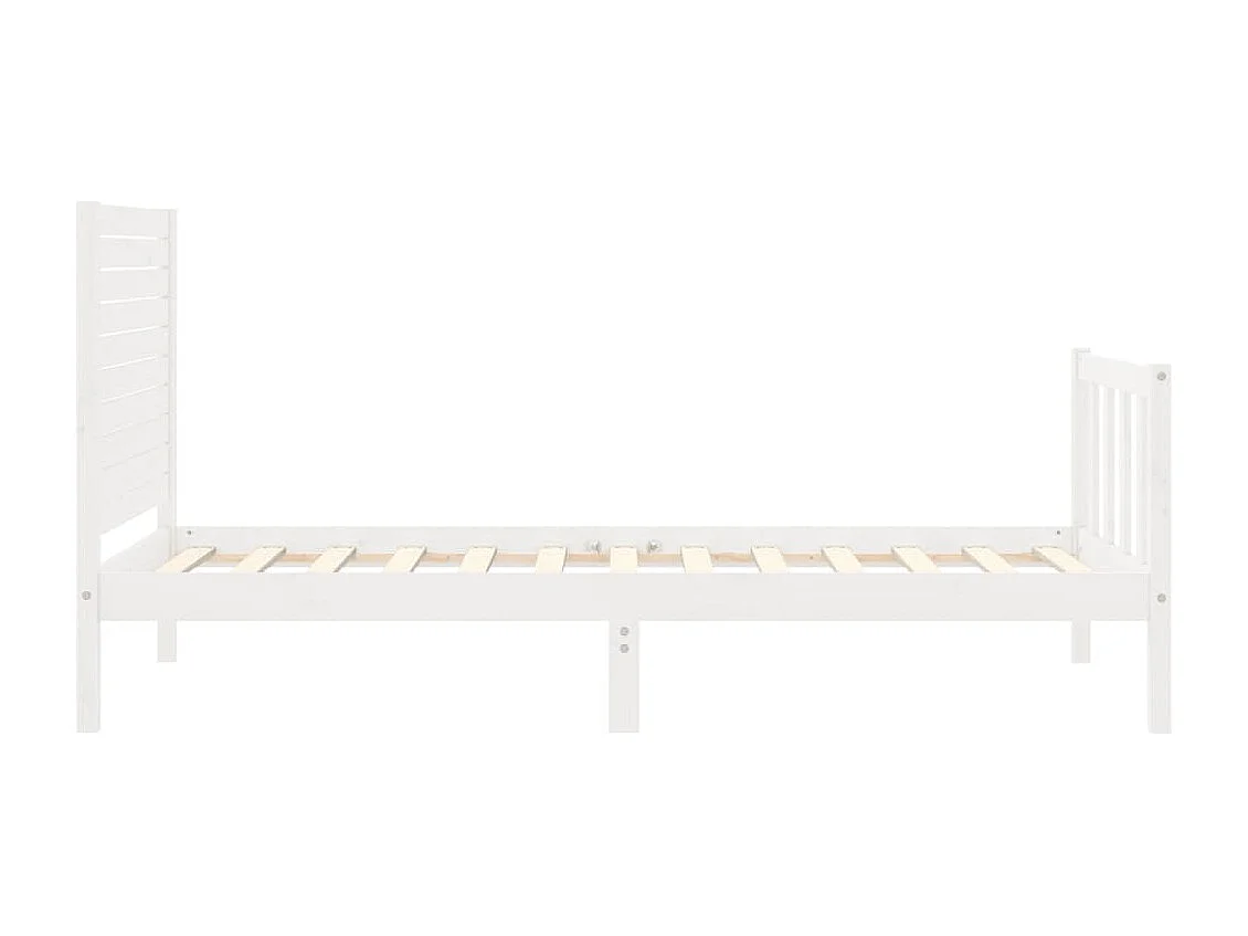 Giroletto con Testiera Bianco Single in Legno Massello