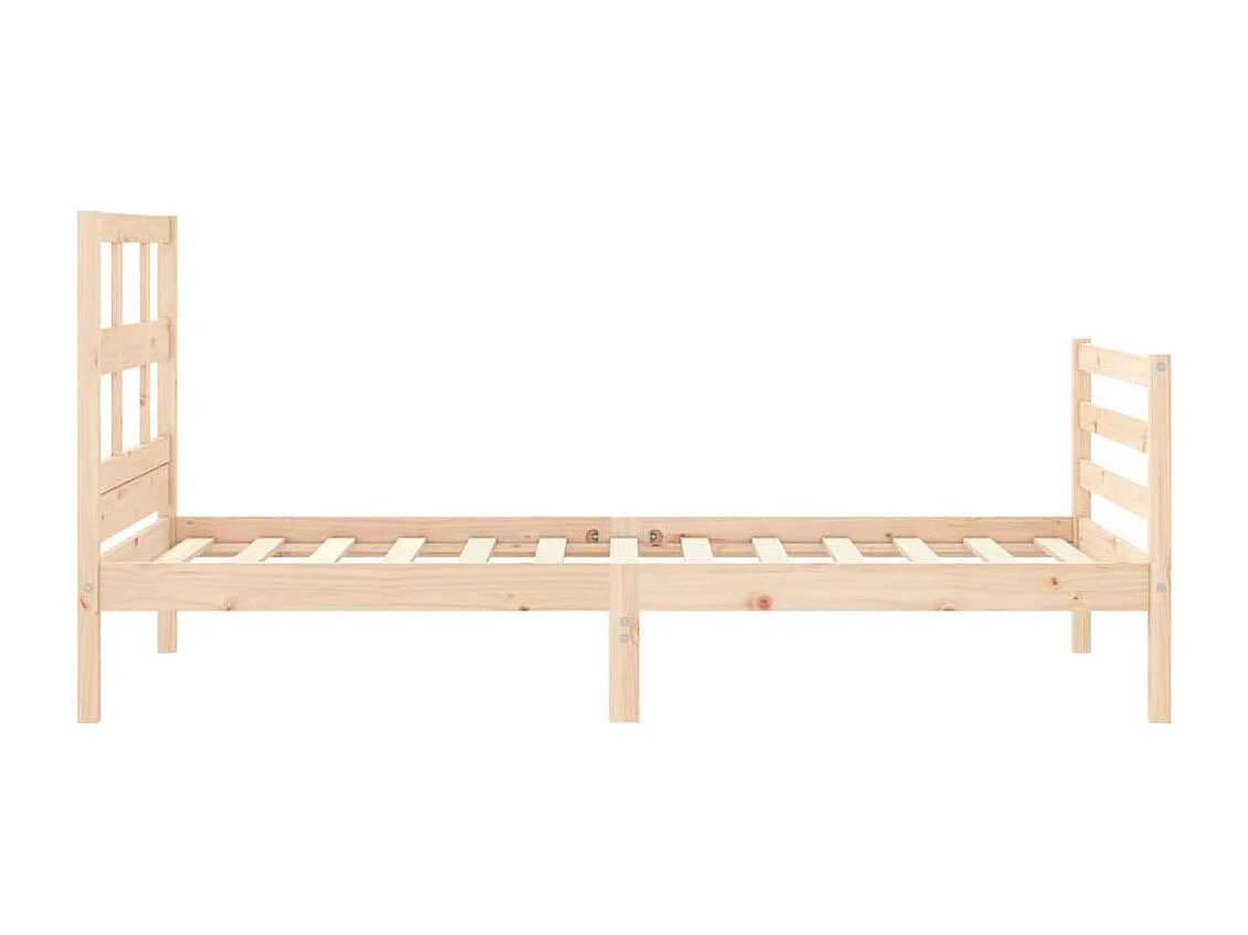 Bedframe met hoofdbord massief hout