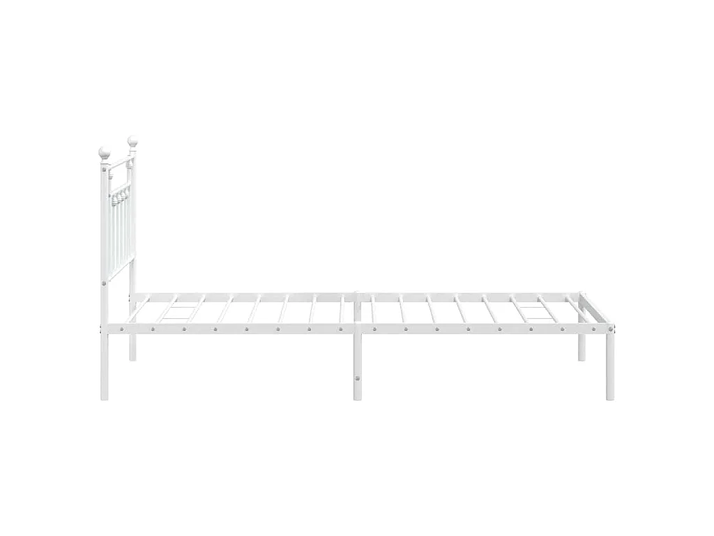 Estructura cama sin colchón con cabecero metal blanco 100x190cm