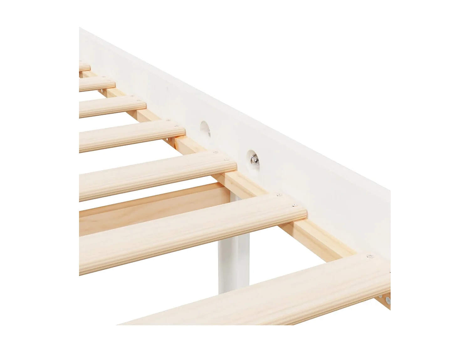 Letto per Anziani con Testiera Bianco King Legno Massello