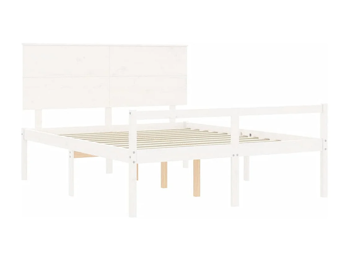 Lit pour personne âgée sans matelas blanc bois massif