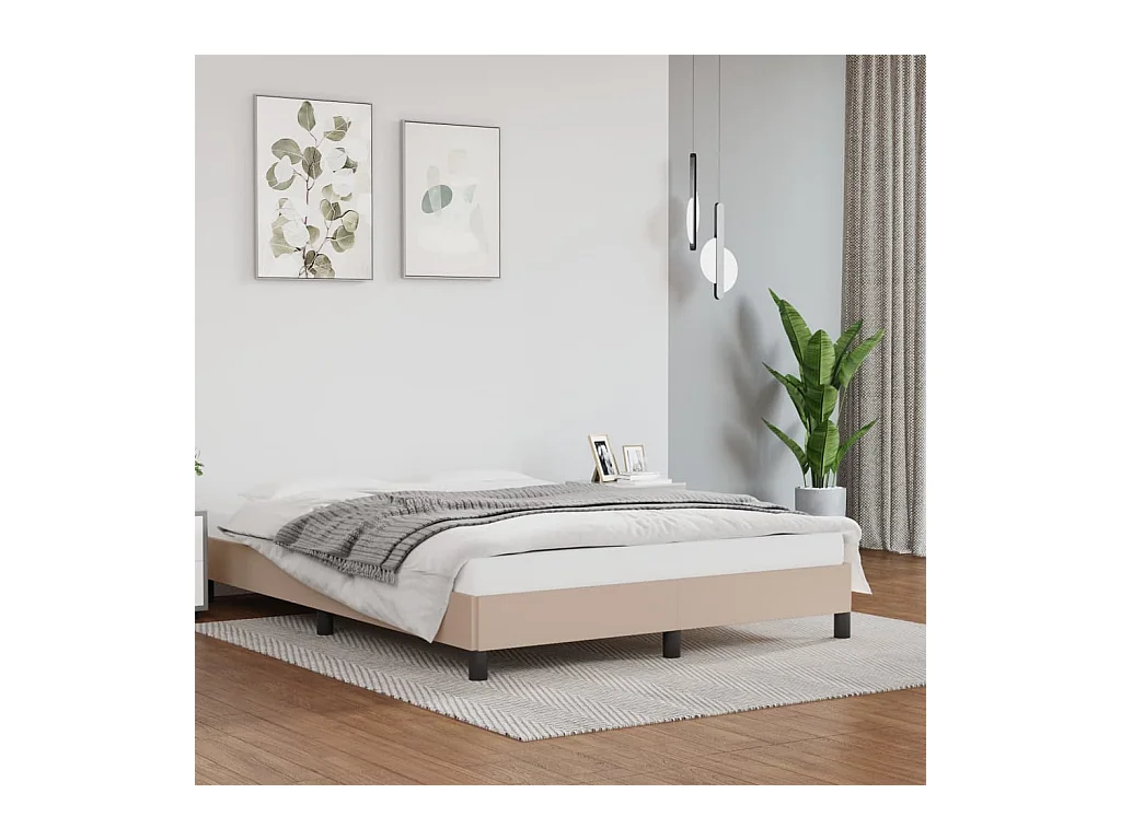 Bedframe kunstleer cappuccinokleurig 140x190 cm