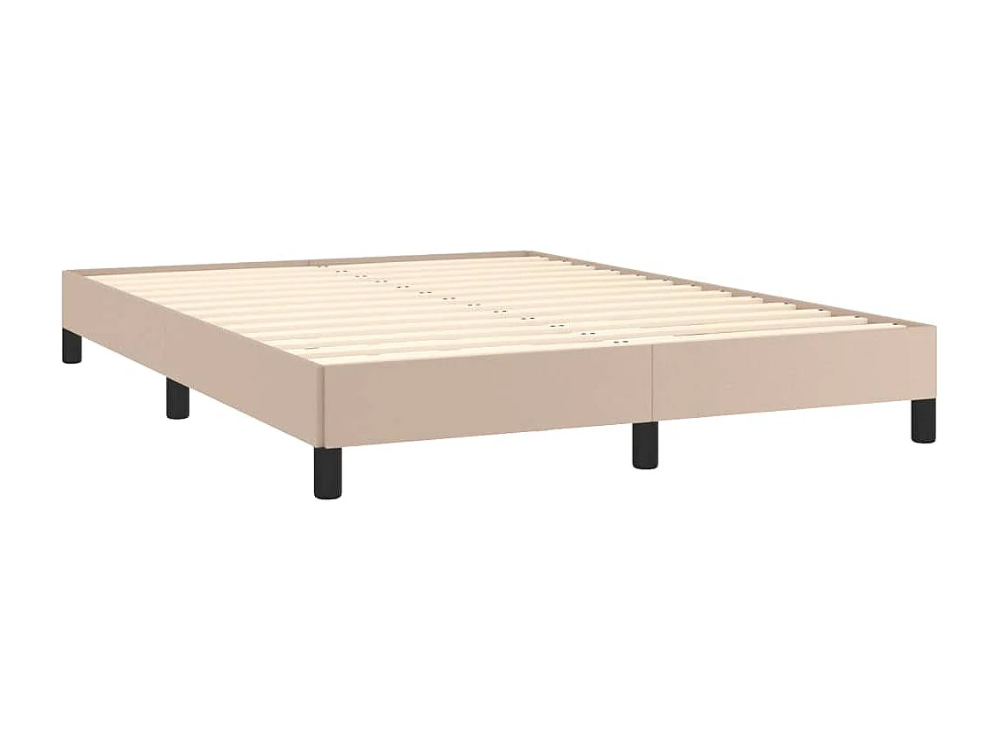 Cadre de lit sans matelas cappuccino 140x190 cm similicuir