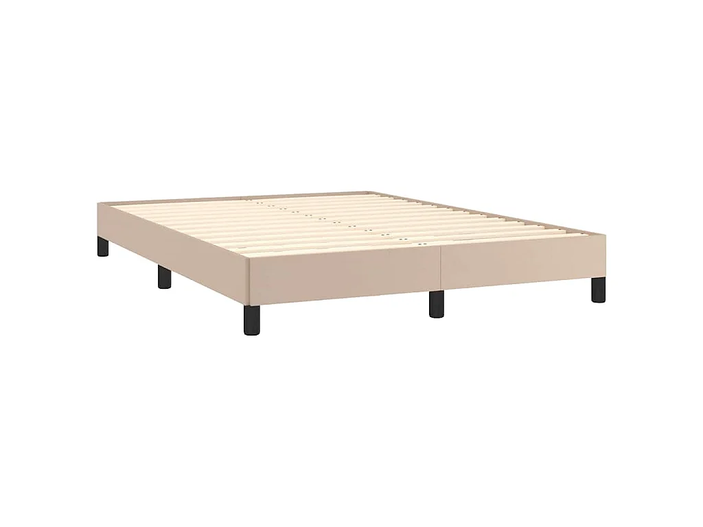 Cadre de lit sans matelas cappuccino 140x190 cm similicuir
