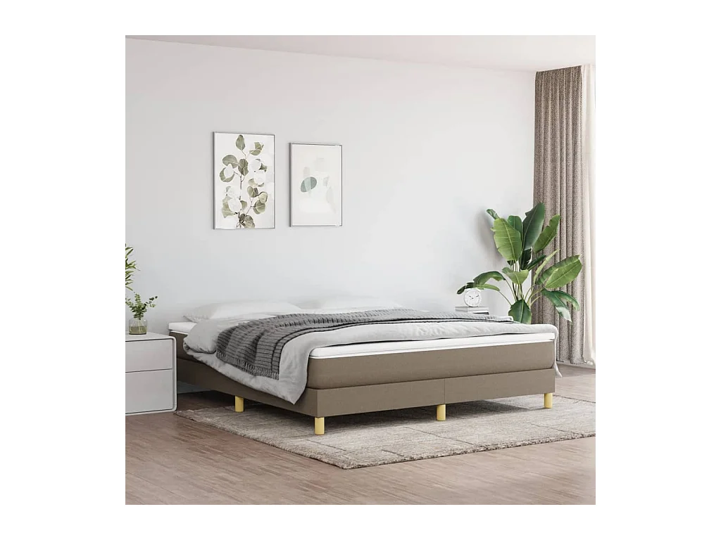 Cadre de lit sans matelas taupe 180x200 cm tissu