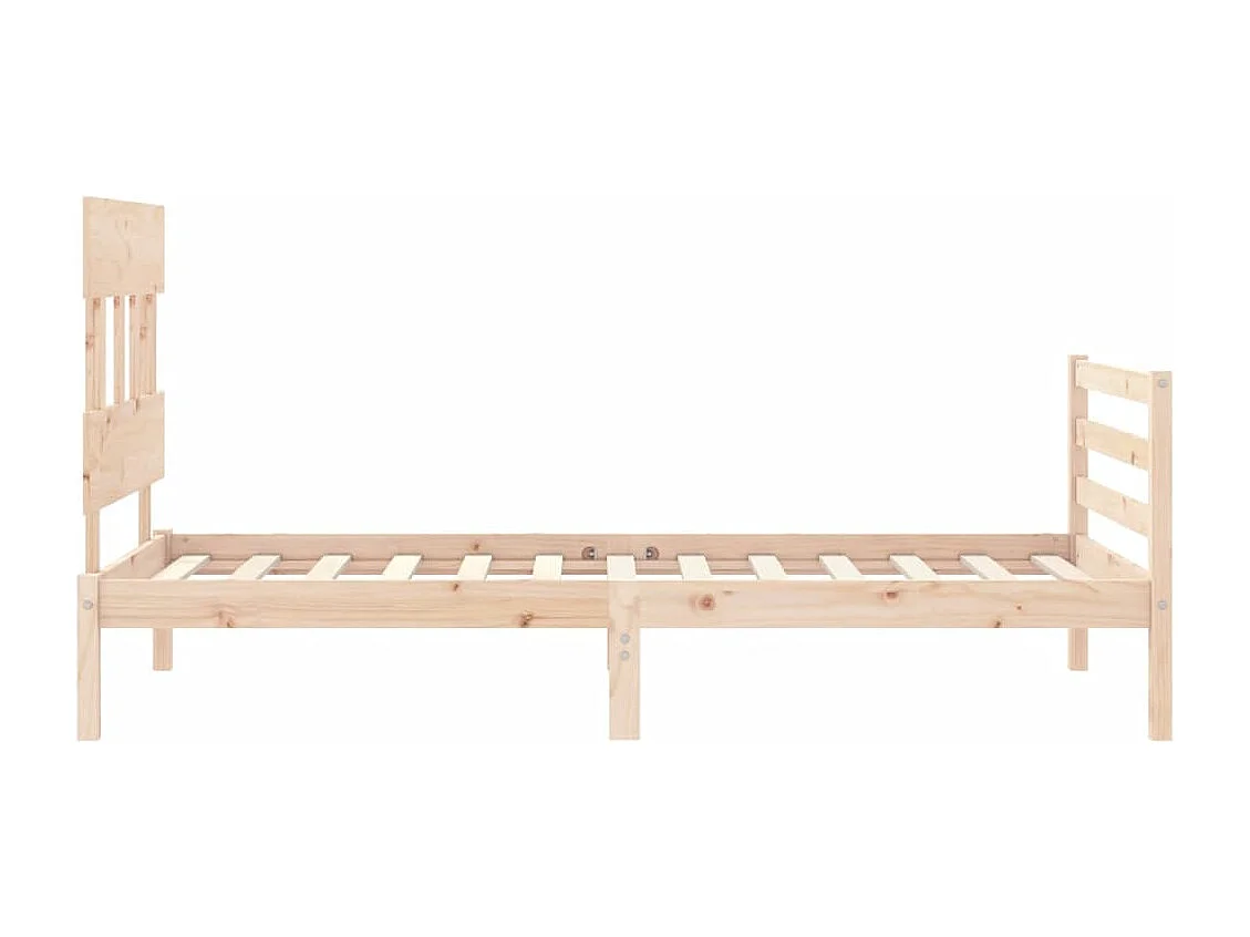 Bedframe met hoofdbord massief hout