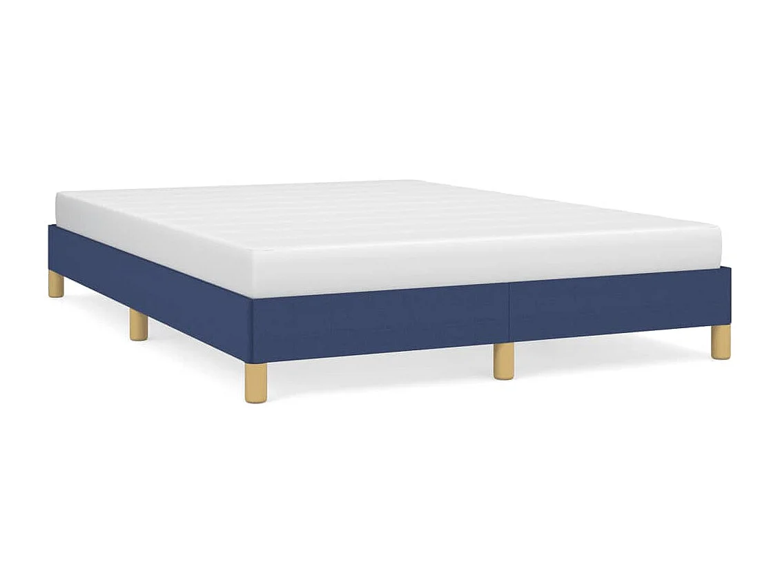 Estrutura de cama sem colchão 140x190 cm tecido azul