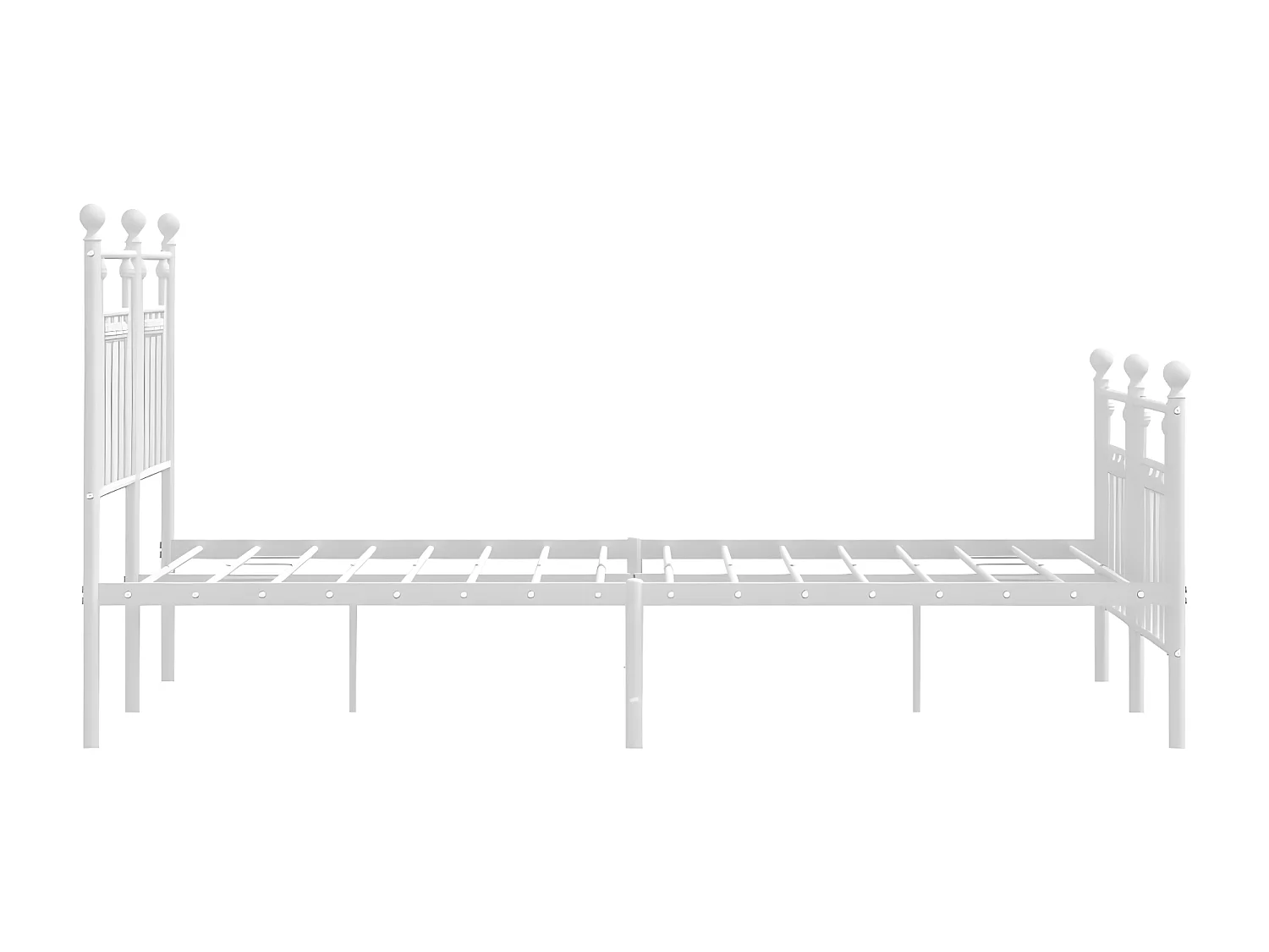 Estrutura de cama com cabeceira e pés 135x190 cm metal branco