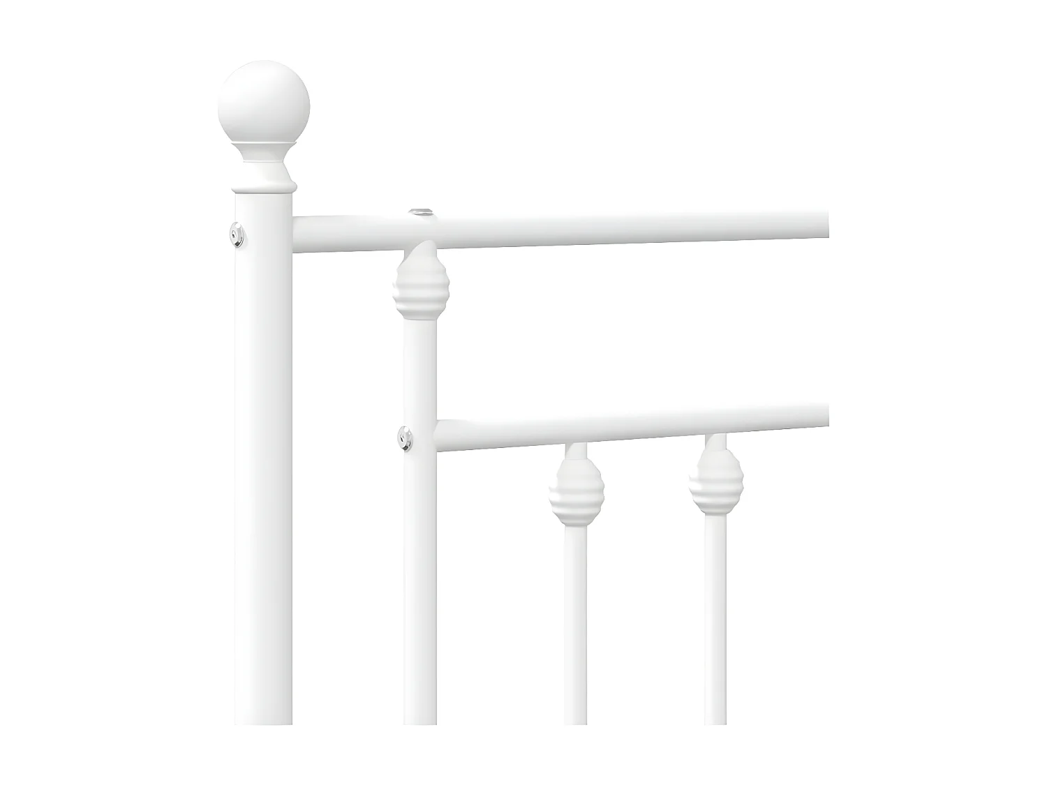 Estrutura de cama com cabeceira e pés 135x190 cm metal branco