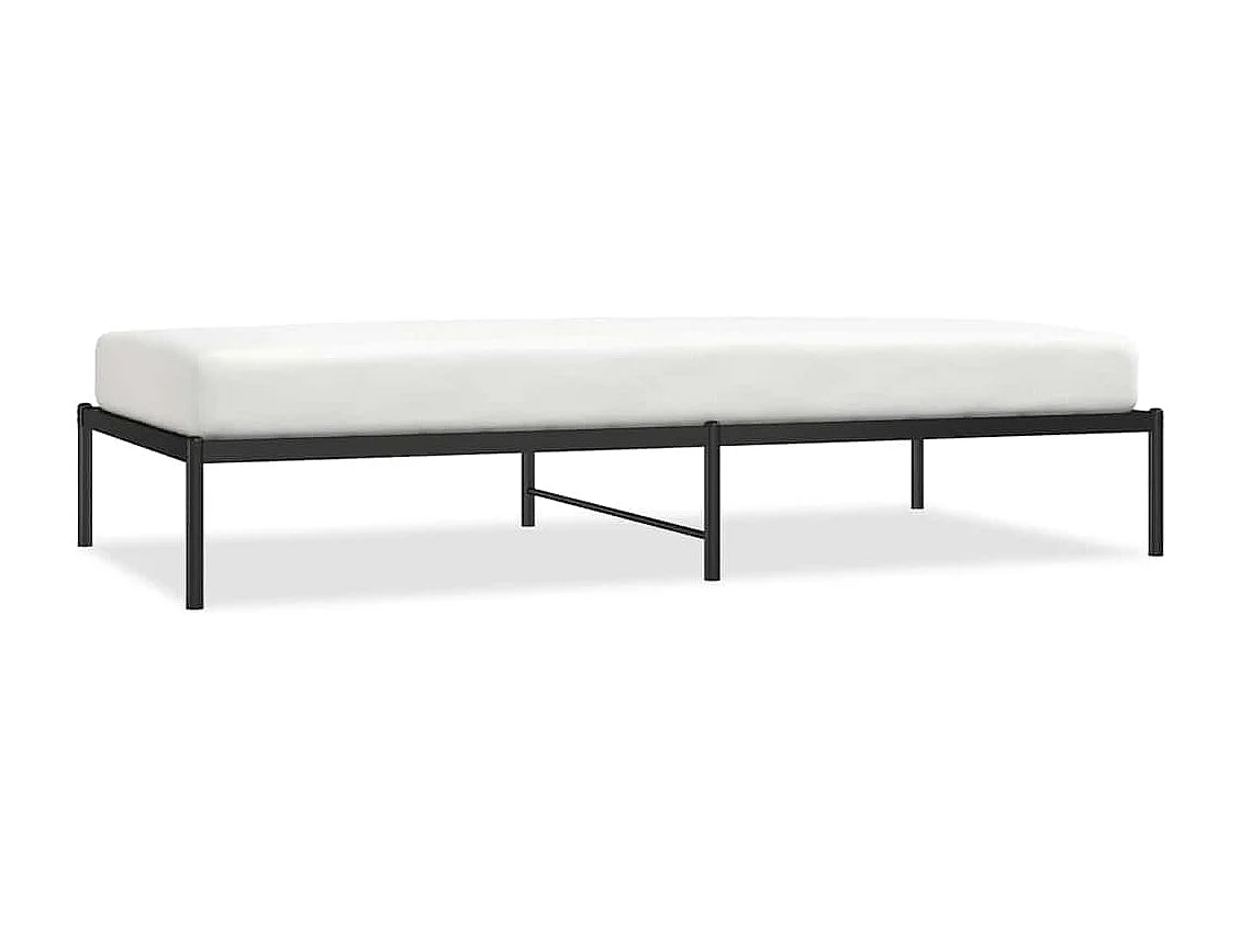 Cadre de lit métal sans matelas noir 100x200 cm
