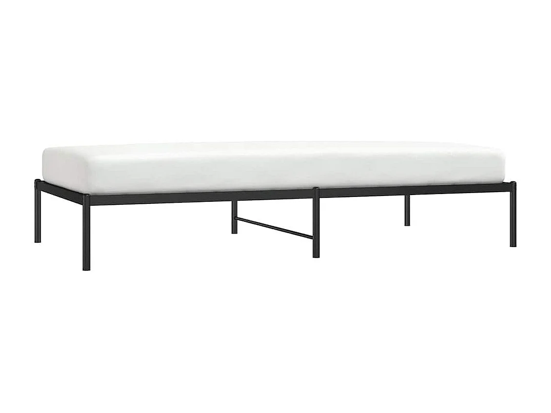 Cadre de lit métal sans matelas noir 100x200 cm