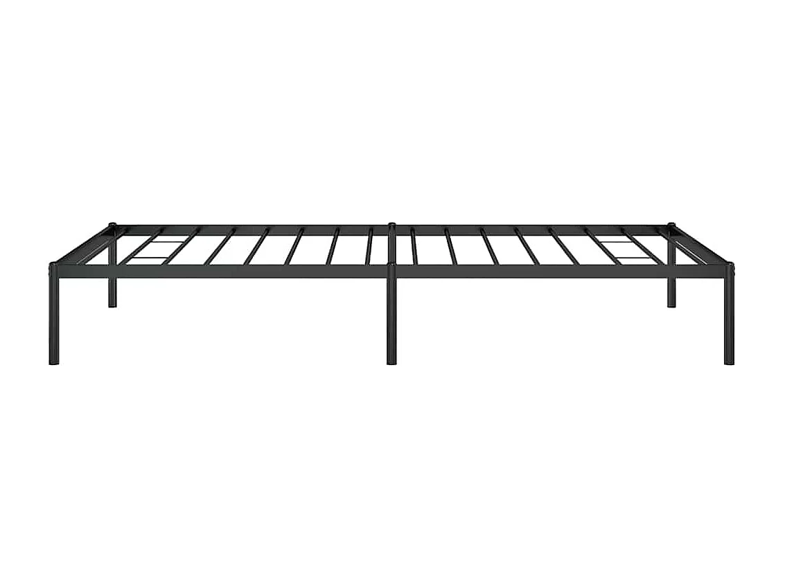 Cadre de lit métal sans matelas noir 100x200 cm