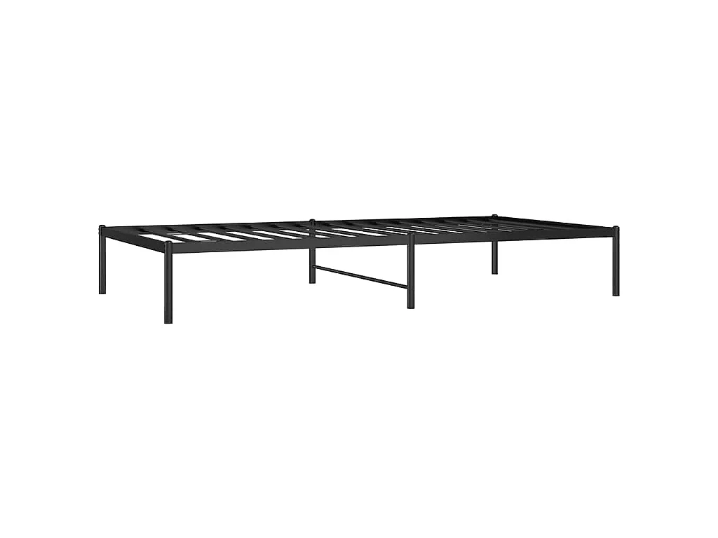 Cadre de lit métal sans matelas noir 100x200 cm