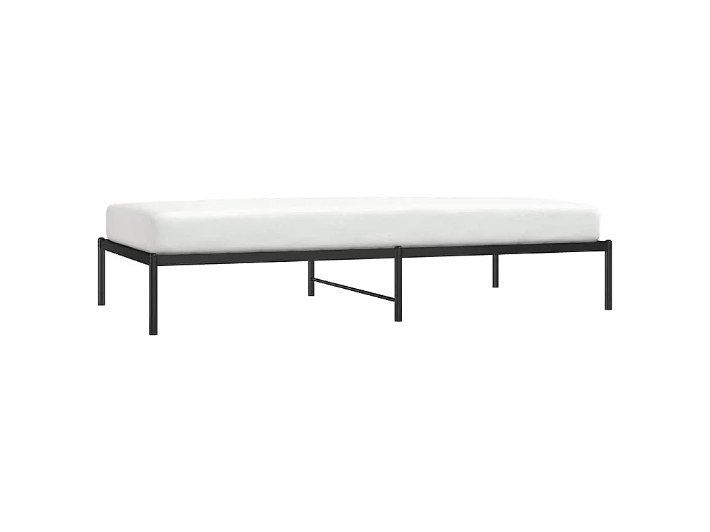 Cadre de lit métal sans matelas noir 100x200 cm