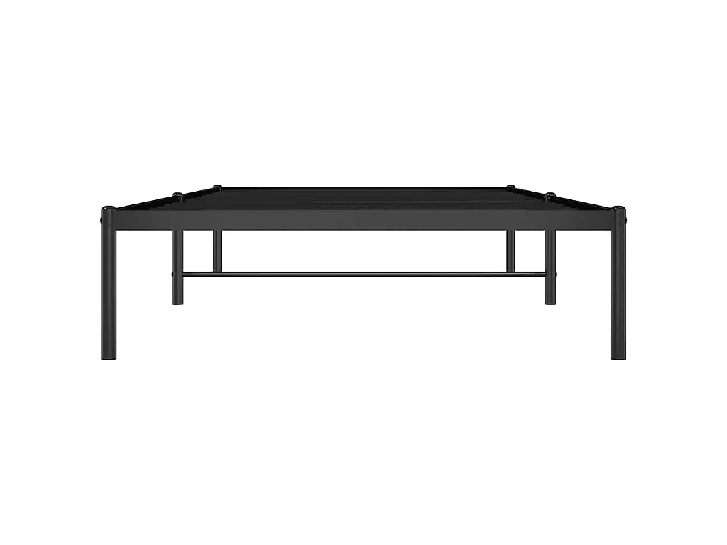 Cadre de lit métal sans matelas noir 100x200 cm