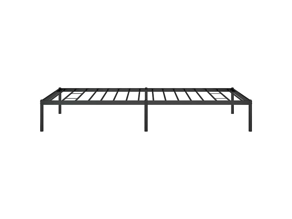 Cadre de lit métal sans matelas noir 100x200 cm