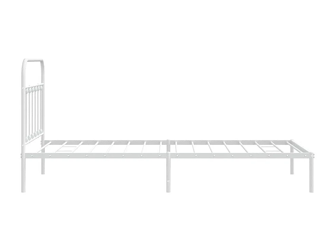 Cadre de lit métal sans matelas et tête de lit blanc 100x200 cm
