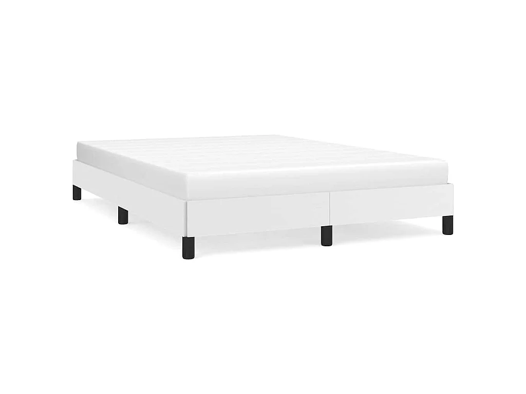 Cadre de lit sans matelas blanc 140x190 cm similicuir