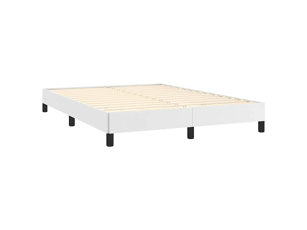 Cadre de lit sans matelas blanc 140x190 cm similicuir