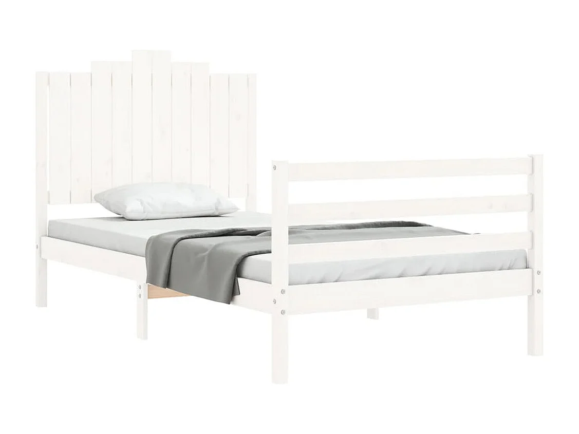 Cadre de lit sans matelas blanc 100x200 cm bois massif