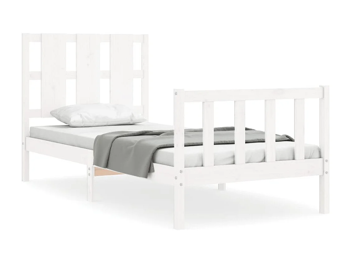 Cama sem colchão 90x190 cm madeira de pinho maciça branco