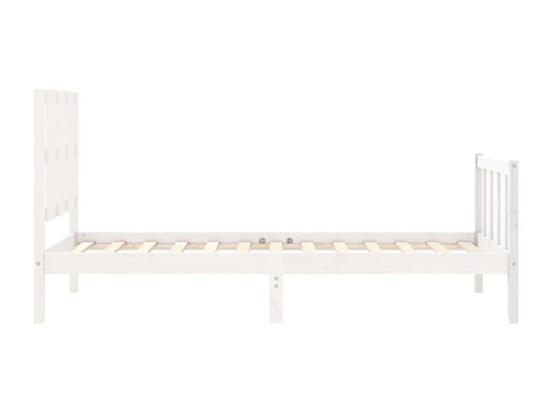 Cama sem colchão 90x190 cm madeira de pinho maciça branco