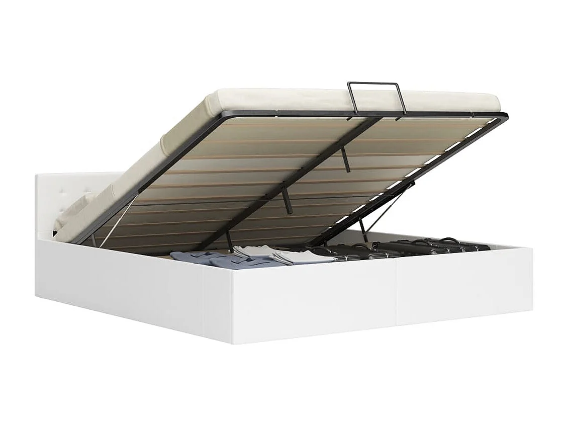 Cadre de lit avec rangement hydraulique Similicuir 160x200 cm